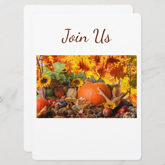 ERNTEDANK HLIDAY EREIGNIS EINLADUNG (Vorne/Hinten)