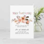 Erntedank Hochzeit Einladungen Dusty Blue Orange (Stehend Vorderseite)