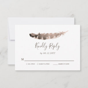 Erntedank Hochzeit   Helle Türkei Feather UAWG RSVP Karte