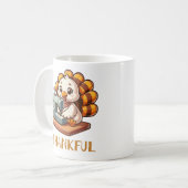 Erntedank Holiday Dankbares Tier Türkei Kaffeetasse (Vorderseite Links)