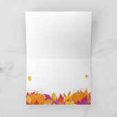 Erntedank Holiday Fall Gold Maple Blätter Holz Karte (Innenseite)