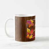 Erntedank Holiday Fall Maple Blätter Holzdekoratio Kaffeetasse (Links)