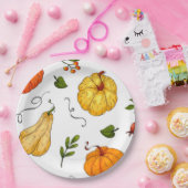 Erntedank Holiday Fall Pumpkin Modern Orange Pappteller (Party)