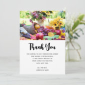 Erntedank Holiday Herbst Erntetisch Dankeskarte (Stehend Vorderseite)