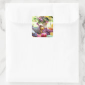 Erntedank Holiday Herbst Erntetisch Quadratischer Aufkleber (Tasche)