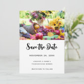 Erntedank Holiday Herbst Erntetisch Save The Date (Stehend Vorderseite)