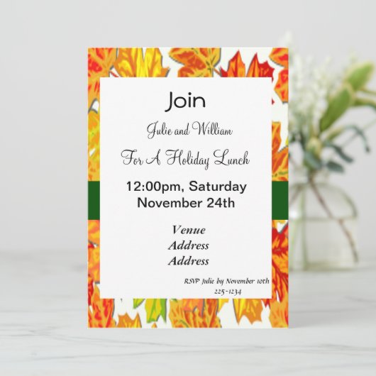 Erntedank Holiday, Pumpkin, Squash, Sonnenblumen Einladung (Stehend Vorderseite)