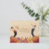 Erntedank Holiday Retro Musik Jazz Musiker Postkarte (Stehend Vorderseite)