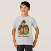 Erntedank Holiday Truthahn Kinder T - Shirt (Vorne ganz)