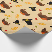 Erntedank Holiday Türkei Muster Party Packung Geschenkpapier (Ecke)