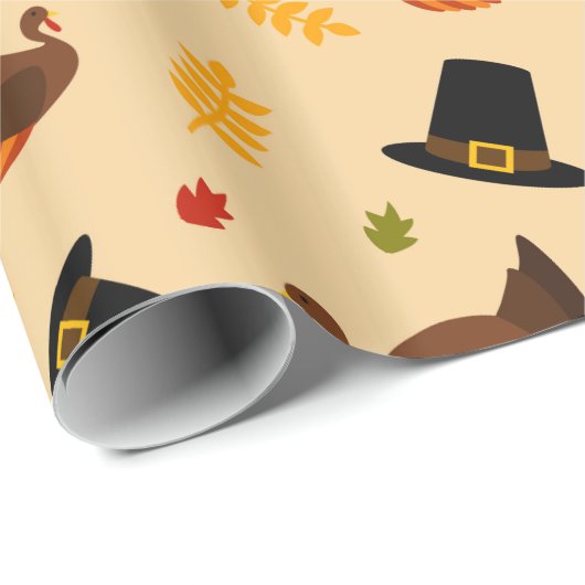 Erntedank Holiday Türkei Muster Party Packung Geschenkpapier (Rolleneckpunkt)