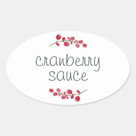 Erntedank Homemade Cranberry Sauce Ovaler Aufkleber