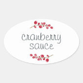Erntedank Homemade Cranberry Sauce Ovaler Aufkleber (Vorderseite)