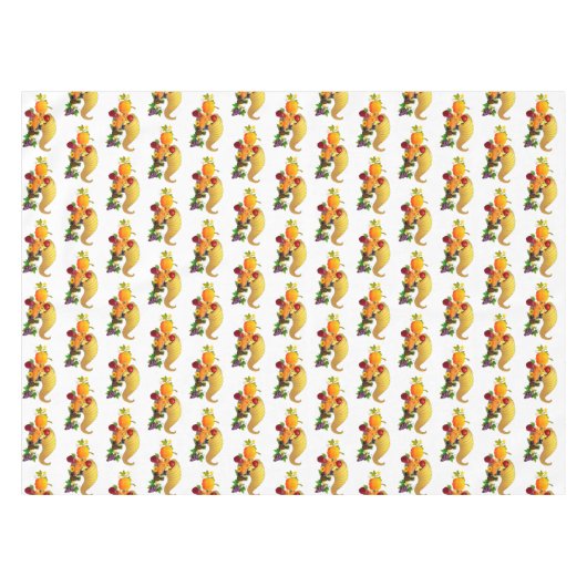 Erntedank Horn von Plenty auf White Tischdecke (Vorderseite (Horizontal))