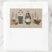 Erntedank Hunde Rechteckiger Aufkleber (Tasche)