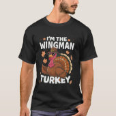Erntedank I bin die Familie Wingman Turkey T-Shirt (Vorderseite)