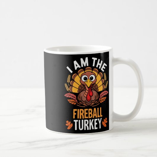Erntedank ich bin der Feuerball Türkei Funny Match Kaffeetasse (Rechts)