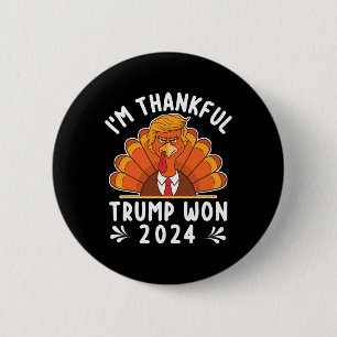 Erntedank - Ich bin Trump 2024 Men Wom dankbar Button