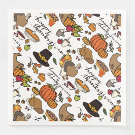 Erntedank Icons, Holiday Napkins Serviette