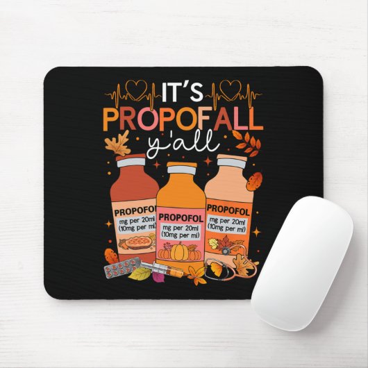 Erntedank Icu Nurse Propofol Fall Scrub Top Wom Mousepad (Mit Mouse)