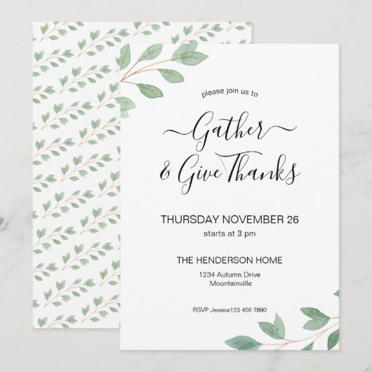 Erntedank im Grünen - Einladung (Vorne/Hinten)