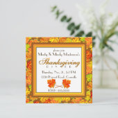 Erntedank im Herbst Abendessen Party Einladung (Stehend Vorderseite)