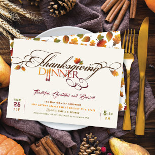 Erntedank im Herbst Abendessen Party Einladung