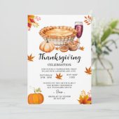 Erntedank im Herbst Abendessen Party Einladung (Stehend Vorderseite)