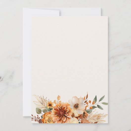 Erntedank im Herbst Blume Einladung (Rückseite)