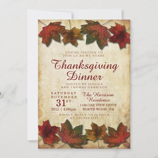 Erntedank im Herbst Einladung (Vorderseite)