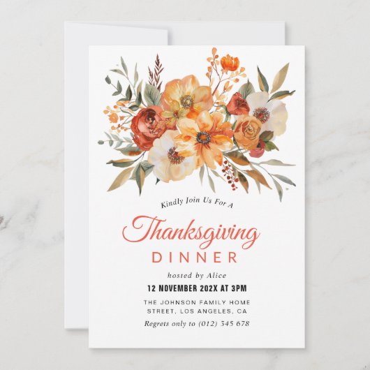 Erntedank im Herbst Einladung (Vorderseite)