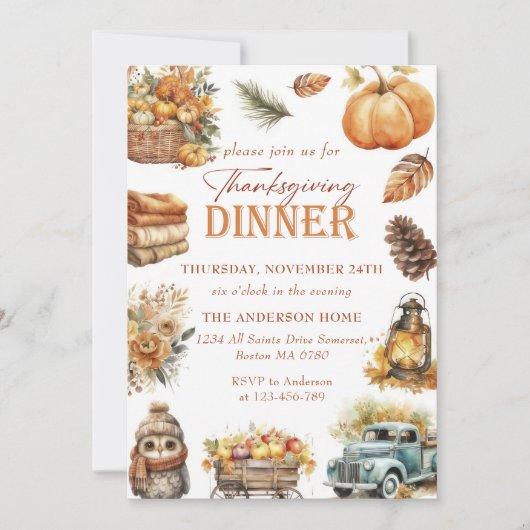 Erntedank im Herbst Einladung (Vorderseite)