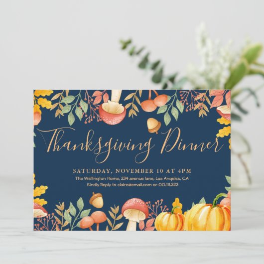 Erntedank im Herbst Einladung (Stehend Vorderseite)