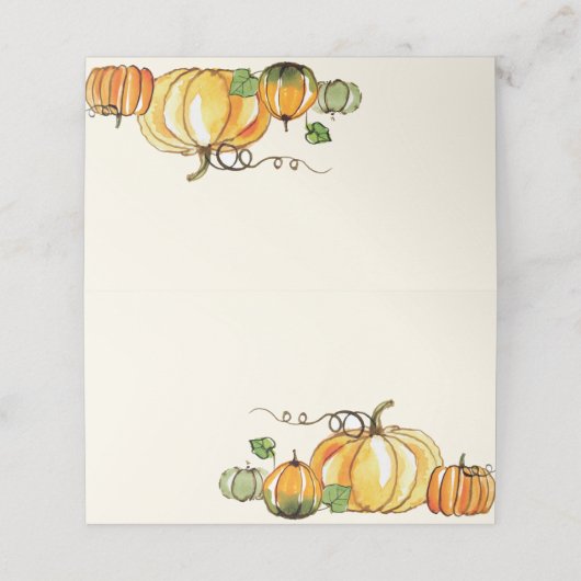 Erntedank im Herbst Platzkarte (Außenseite Aufgefaltet)