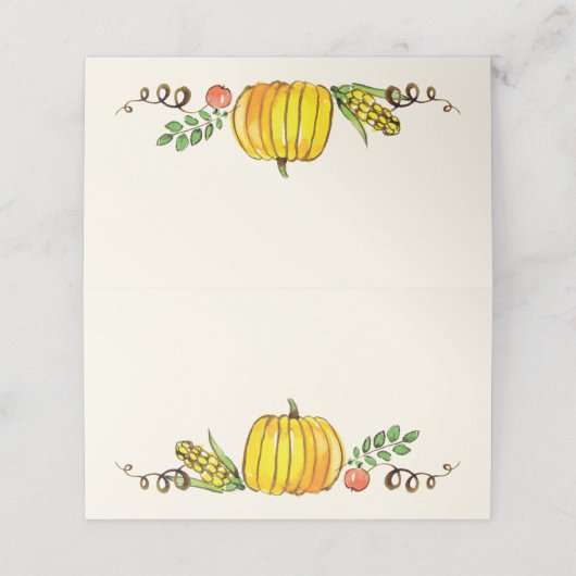 Erntedank im Herbst Platzkarte (Außenseite Aufgefaltet)