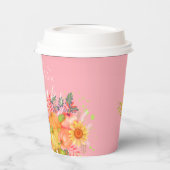 Erntedank im Herbst - rosa Papierstaufeln Pappbecher (Links)