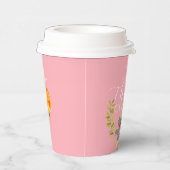 Erntedank im Herbst - rosa Papierstaufeln Pappbecher (Rechts)