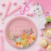 Erntedank im Herbst rosa Pappteller (Party)