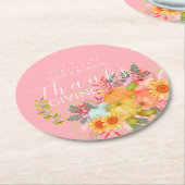 Erntedank im Herbst rosa Runder Pappuntersetzer (Angewinkelt)