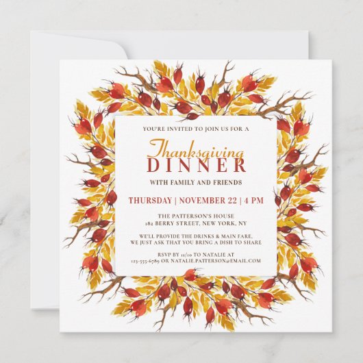 Erntedank im Wasserfall Einladung (Vorderseite)