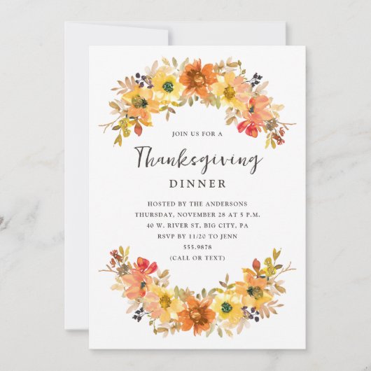 Erntedank im Wasserfall Einladung (Vorderseite)