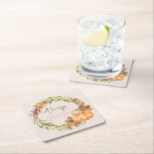 Erntedank - "Immer dankbar" - Wasserfarben Rechteckiger Pappuntersetzer (Vor Ort)