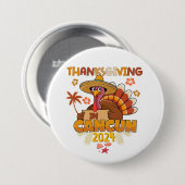 Erntedank in Cancun Tropical Holiday Button (Vorne & Hinten)