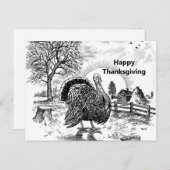 Erntedank in der Türkei Zeichnend Bauernhof Postkarte (Vorne/Hinten)