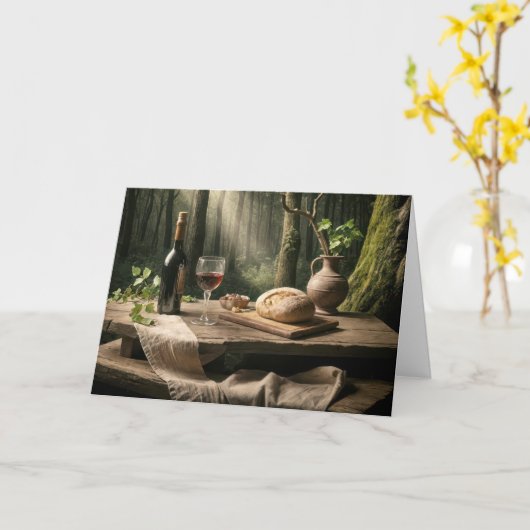 Erntedank in einem Wald Karte (Gelbe Blume)