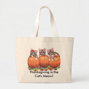 Erntedank ist das Meow der Katze Jumbo Stoffbeutel