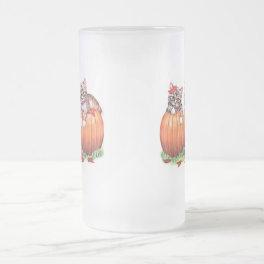 Erntedank ist das Meow der Katze Mattglas Bierglas (Mittel)