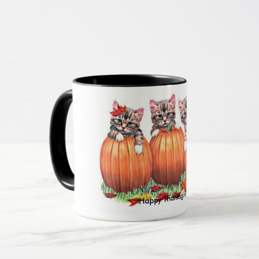 Erntedank ist das Meow der Katze Tasse (Vorderseite Links)