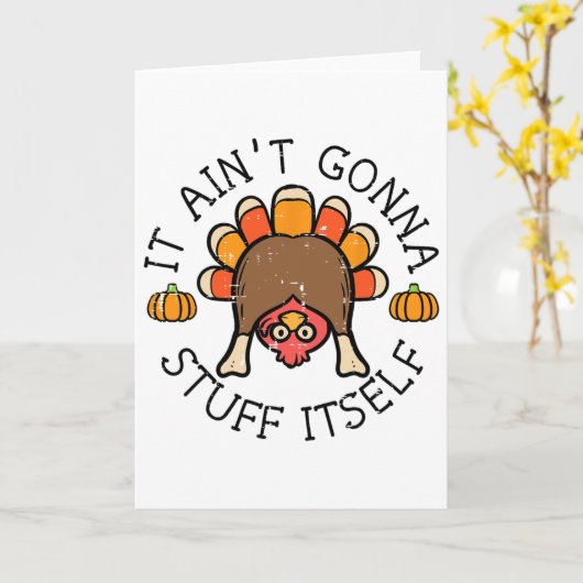 Erntedank It Aint Gonna Stuff selbst Türkei Männer Karte (Gelbe Blume)