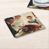 Erntedank Joy: Ein Familienfest Rechteckiger Pappuntersetzer (angewinkelt)